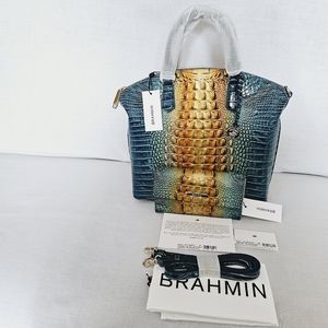NWT Brahmin Bermuda Ombre Melbourne Large Duxbury Satchel w/ Cordelia Wallet